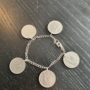 Coin bracelet Belgium 5 Francs 1949 18 cm
