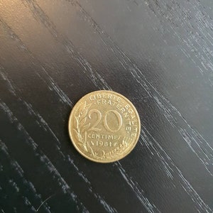 Moneda de 20 céntimos de Francia Seleccionar añoRegalo Hogar DIY Tendencia minimalista Día de la madre Día del padre San Valentín