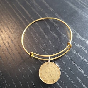 Bracciale Moneta Italia 200 Lire Oro Colori Upcycling