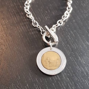 Bracelet Coin Italy 500 Lire 18 cm Toggle Bicolor