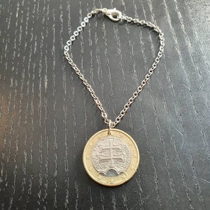 Bracelet coin 1 euro Slovenia 2009 stainless steel