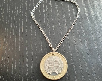 Bracelet coin 1 euro Slovenia 2009 stainless steel