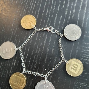 Bracelet Coins Israel 18cm Unisex Middle East Gift Upcycling
