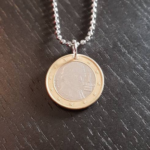 Ball chain Austrian Mint 1 Euro Bicolor 60 cm Mozart