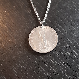 Necklace coin Hungary 10 Forint 1971 60 cm stainless steel