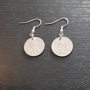 Earrings Coin Panama Decimo Balboa Real Coins