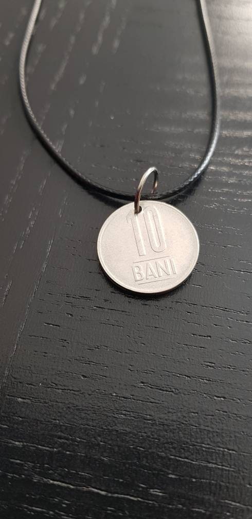 Necklace Coin Romania 10 Bani 45 - 50 cm