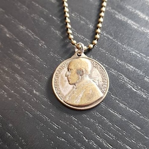 Necklace Medal Pope Pius XII. 60 cm Pontifex Vatican