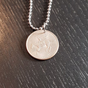 Halskette Münze USA State Quarter Delaware 60cm Kugelkette