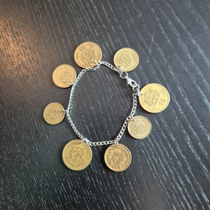 Marokkanischen Goldarmband 19cm aus echten Münzen
