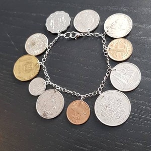 Bracelet coin Caribbean Caribbean Islands 18 cm real coins