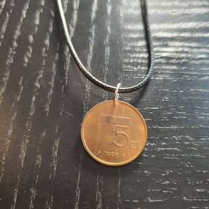 Necklace Coin Netherlands 5 Cent 45 - 50 cm Queen Beatrix