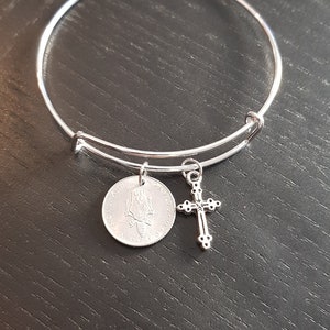 Bangle Coin Vatican Pope 2 Lire Aluminum Real Coin Religion Faith