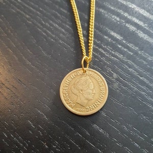 Necklace Coin Denmark 10 Kronen 60 cm Stainless Steel Genuine Coin