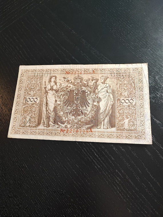 紙幣 ドイツ帝国 1000 マルク 1910 年 4 月 - Etsy 日本