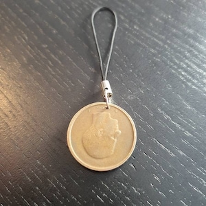 Schlüsselband Münze Belgien 20 Francs großer Kopf schwerer Anhänger