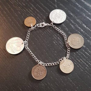 Bracciale Moneta 1953 18 cm monete reali con argento!