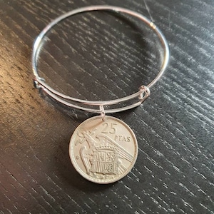 Bangle Coin Spain 25 Pesetas 1957 genuine coin