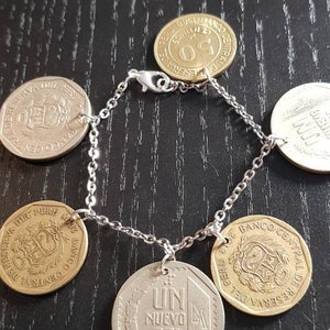Coin bracelet Peru 16 cm Upcycling South America from real coins