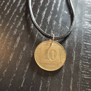 Necklace Coin Israel 10 Agorot 45 - 50 cm Chandelier Birthday