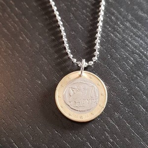 Ball Chain Coin 1 Euro Greece 60 cm Owl Bicolor