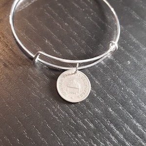 Bangle coin Hungary 10 filler 1894 real coin