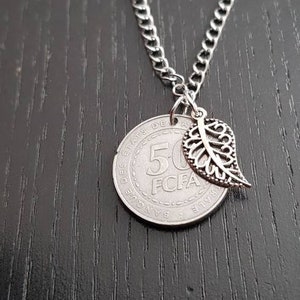 Halskette Münze Zentralafrikanische Republik 50 Francs 2006 60cm Edelstahl