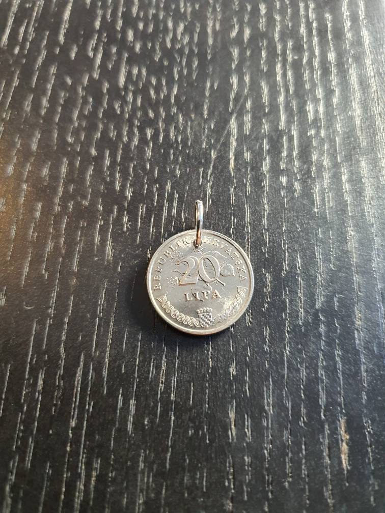 Pendant Coin Croatia 20 Lipa Silver-colored Maslina Hrvatska Keychain small pendant