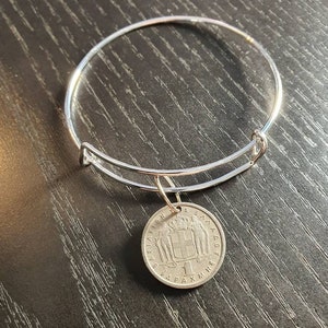 Bangle Coin Greece 1 Drachma Real Coin Vintage