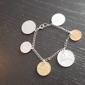 Bracelet coin Lithuania 18 cm real coins