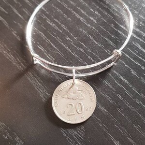 Bangle Coin Malaysia 20 Sen Old Coin Real Coin Flower