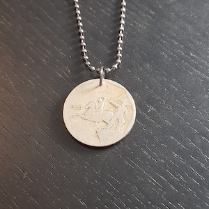 Ball chain coin 10 pesos 1985 Cordoba Isla de San Andres 60 cm real coin authentic