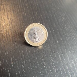 Pin Coin Italy 1 Euro De Vitruvian Man Leonardo da Vinco Bicolor