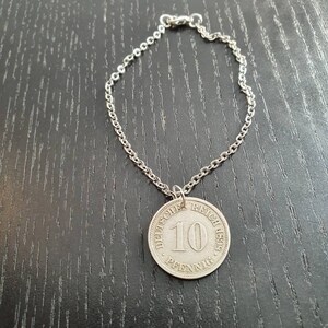 Coin Bracelet 10 Pfennig 17 cm Upcycling Jewelry
