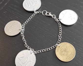 Bracelet coin Indonesia 18 cm real coins