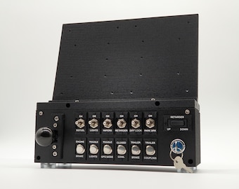 Pro PC Button Box with Digital Joystick and Ignition Switch USB Controller for Flight, Truck & Farming Simulators