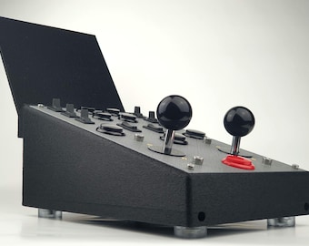 Caja de botones grande para PC con soporte para tableta, 2 joysticks para simuladores de vuelo, granja, camiones, trenes y carreras, panel de control universal USB.
