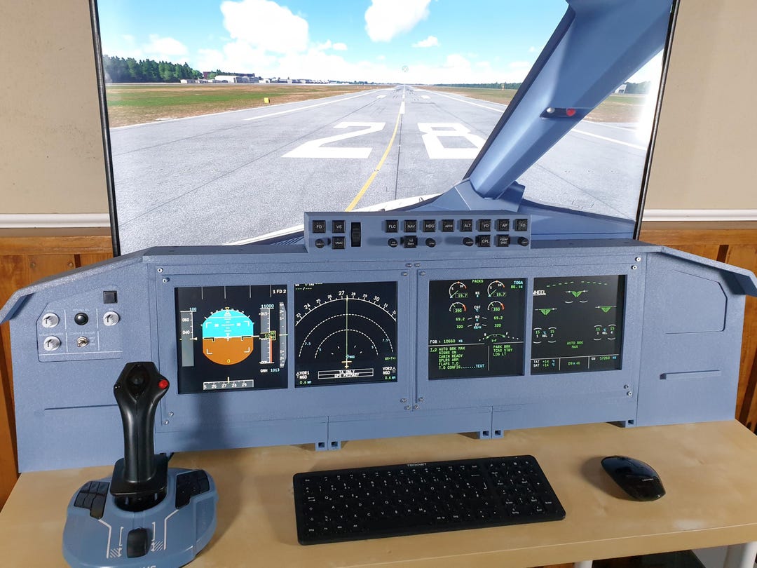 Dual 15.6 Flight Sim Desktop Cockpit | Modular Airbus Style Panel USB ...