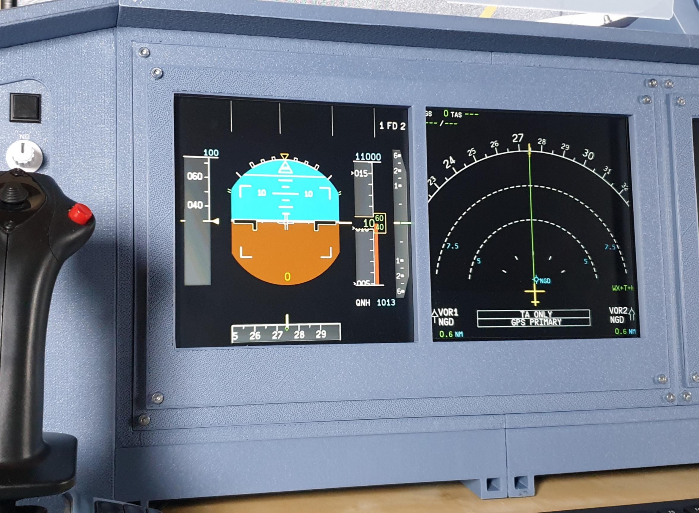 Flight Sim Desktop Instrument Rack Dual 15.6 Flight Sim Desktop Cockpit | Modular Airbus Style Panel USB ...