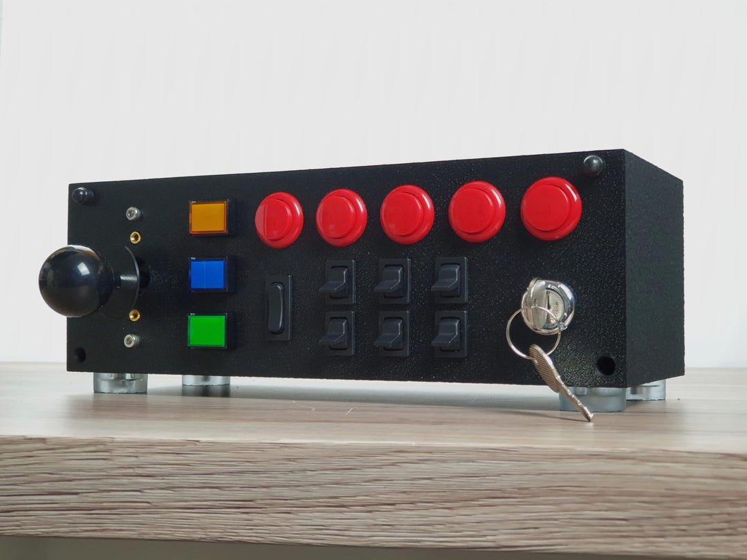 PC Button Box With Joystick and Ignition Switch for Flight Sim, Farm ...