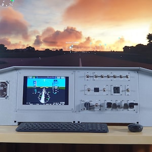 Modular PC Desktop Cockpit | 10" Touchscreen and Tactical Flight Controller Airliner Style
