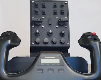 Panel de control universal USB para PC Button Box compacto con dial de cuadrícula para simuladores de vuelo, granja, camiones, trenes, espacio y carreras.