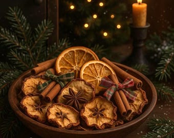 Primitive Apple and Orange Slices with Bundled Cinnamon Sticks|Christmas Potpourri|Country Decor