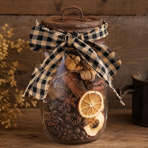 Primitive Fall Simmer Pot Mason Jar | Rustic Farmhouse Autumn Stovetop Potpourri Cozy Kitchen Gift