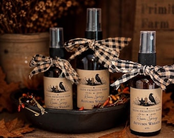 Room Spray-Glass Bottle-|Linen Spray-Home Mist-Primitive Decor-Country Home-Bathroom Spray