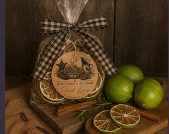 Dried Lime Slices-25 or 50 slices- Potpourri-Primitive Decor-Vase Filler