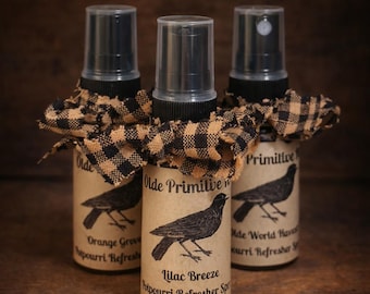 Primitive Potpourri Refresher Spray Set | Farmhouse Linen Sampler (3 x 0.5 oz)
