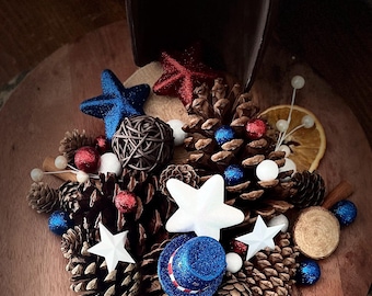 Fourth of July Potpourri-Patriotic Scented Bowl Filler-Red, White & Blue Holiday Decor-Summer Americano Home Fragrance