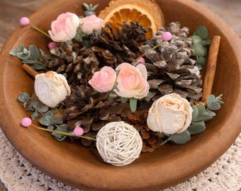 Blush Rose Spring Potpourri Bowl Filler – Cottage Farmhouse Decor