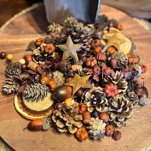 Primitive Fall Potpourri with Rusty Stars, Mini Pumpkins and Dried Citrus, 5+ Cups